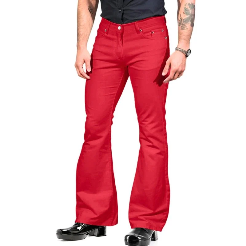 Heidi-Mode | Herren Hose Retro Flare Herrenhose Weinlese Kleidungsstil Trendiges Design - Image 2