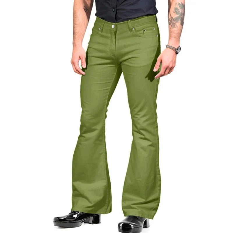 Heidi-Mode | Herren Hose Retro Flare Herrenhose Weinlese Kleidungsstil Trendiges Design - Image 3