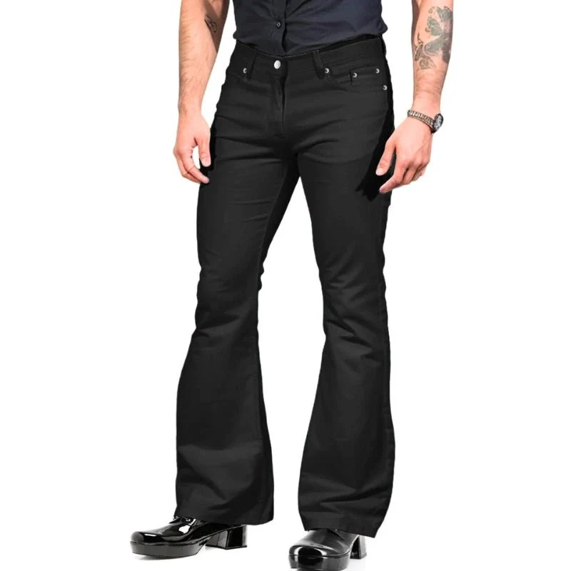 Heidi-Mode | Herren Hose Retro Flare Herrenhose Weinlese Kleidungsstil Trendiges Design - Image 4