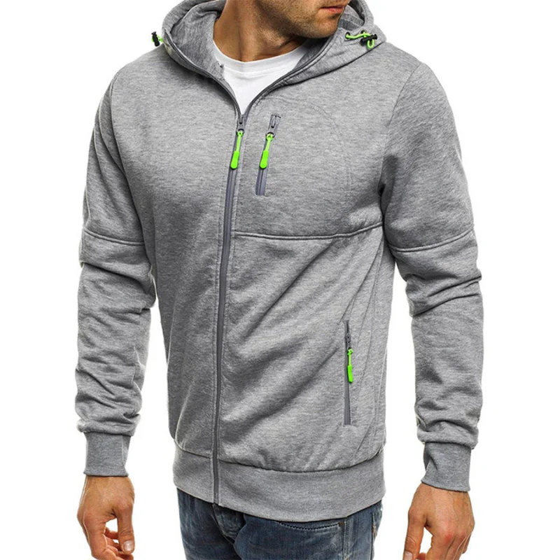 Heidi-Mode | Herren Kapuzenpulli mit Reißverschluss Schwarz Kapuzenpullover - Image 10