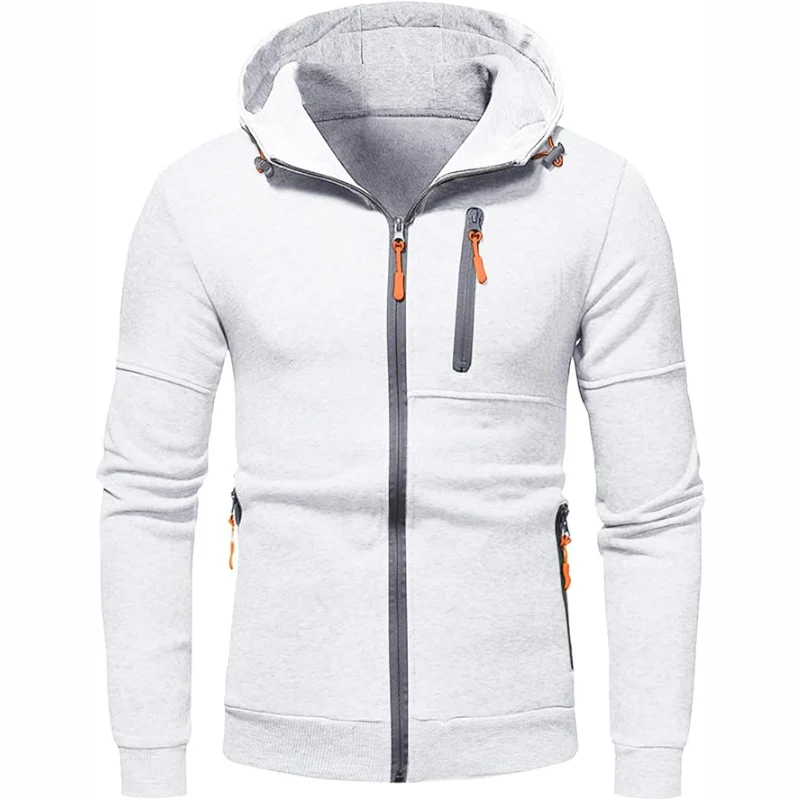 Heidi-Mode | Herren Kapuzenpulli mit Reißverschluss Schwarz Kapuzenpullover - Image 3