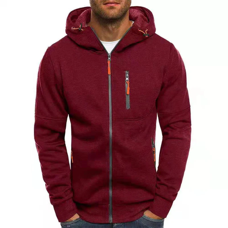 Heidi-Mode | Herren Kapuzenpulli mit Reißverschluss Schwarz Kapuzenpullover - Image 7