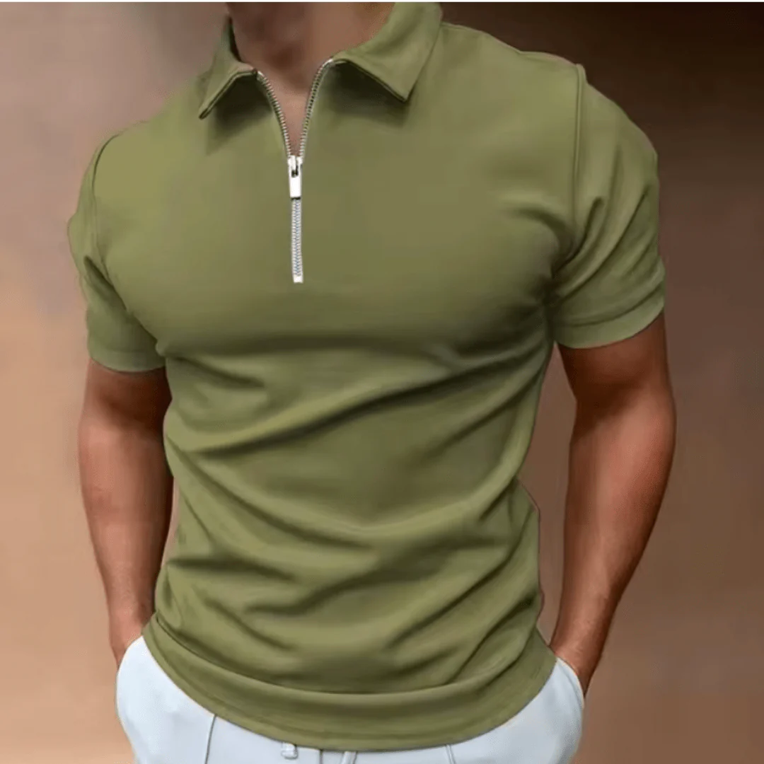 Heidi-Mode | Herren Polo Shirt Polo mit Reißverschluss und Kragen Klassisches Design & Elegant - Image 8