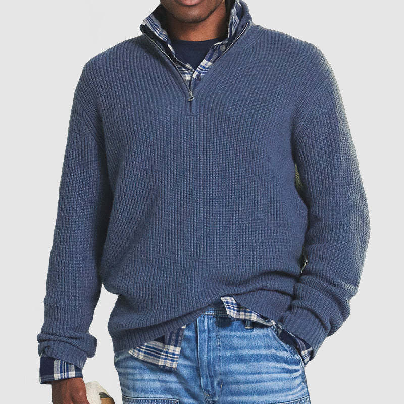 Heidi-Mode | Herren Pullover mit Halbem Reißverschluss - Image 5