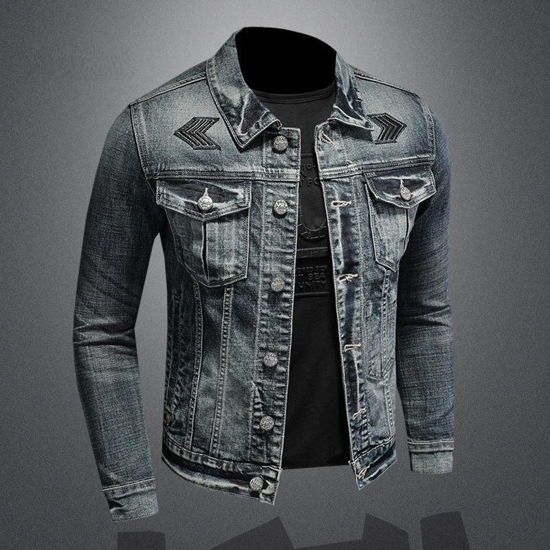 Heidi-Mode | Herren Schwarze Denimjacke - Stonewashed-Stil - Image 2