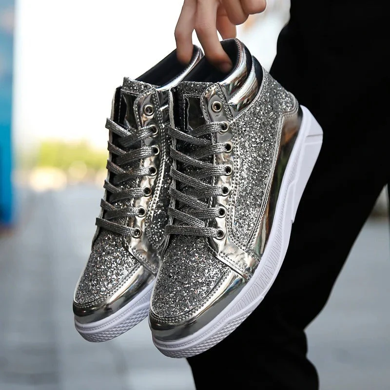 Heidi-Mode | Herren Basket Schuhe mit Glänzendem Effekt - Image 10