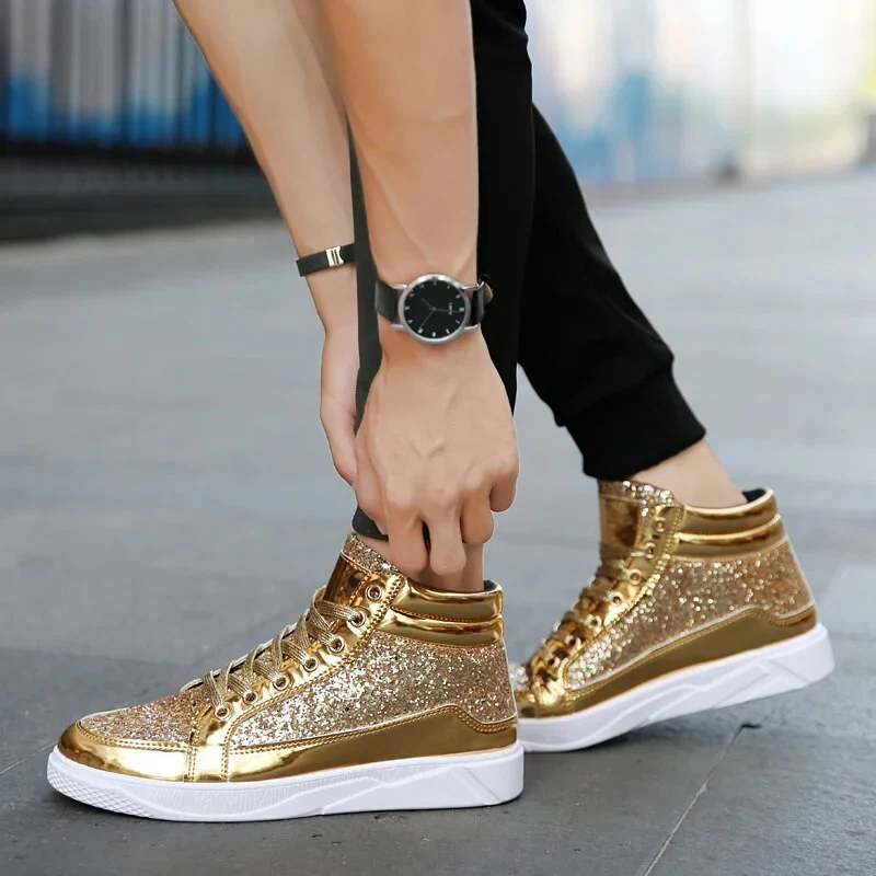 Heidi-Mode | Herren Basket Schuhe mit Glänzendem Effekt - Image 2