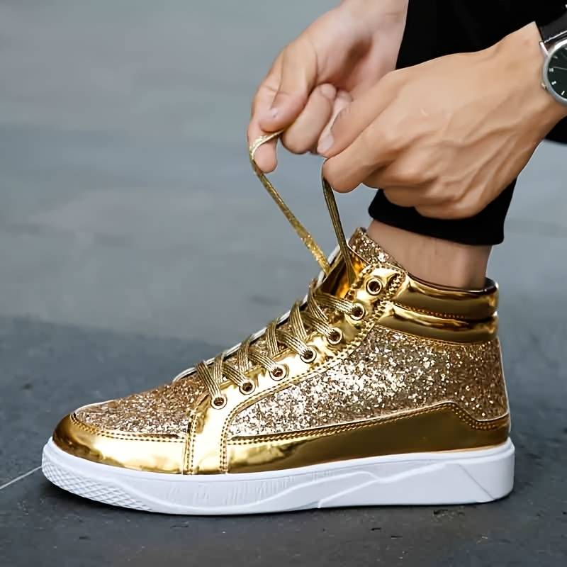Heidi-Mode | Herren Basket Schuhe mit Glänzendem Effekt - Image 3