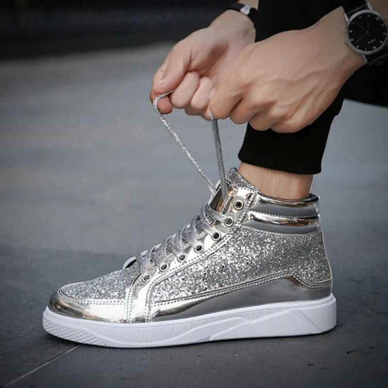Heidi-Mode | Herren Basket Schuhe mit Glänzendem Effekt - Image 8