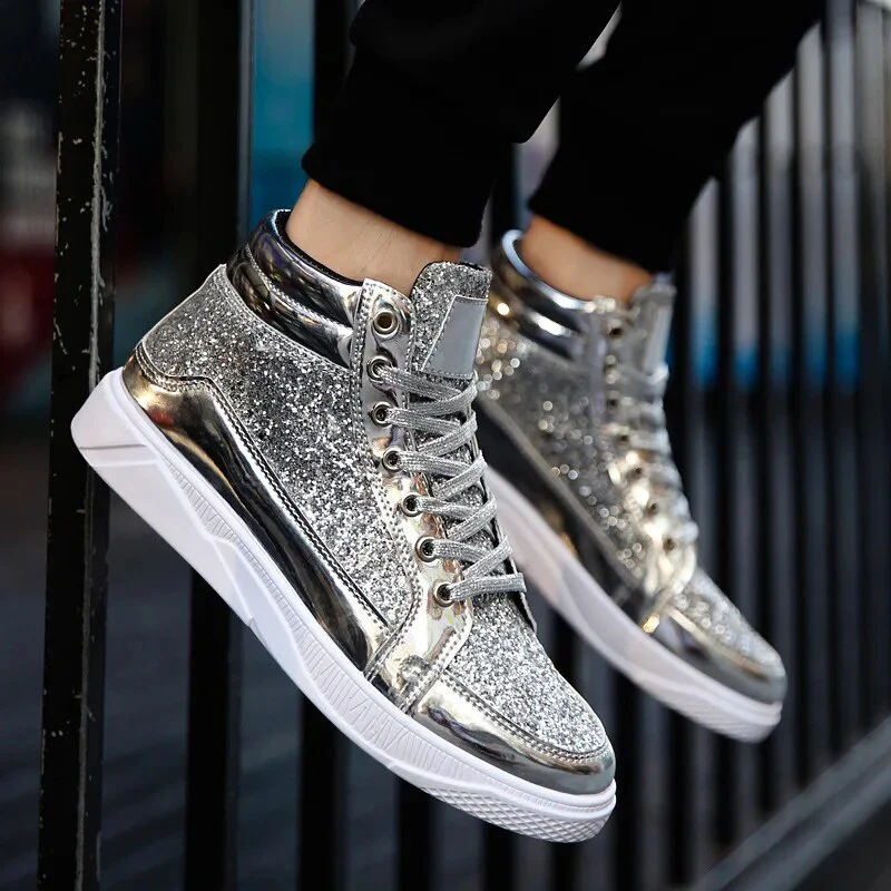 Heidi-Mode | Herren Basket Schuhe mit Glänzendem Effekt - Image 9