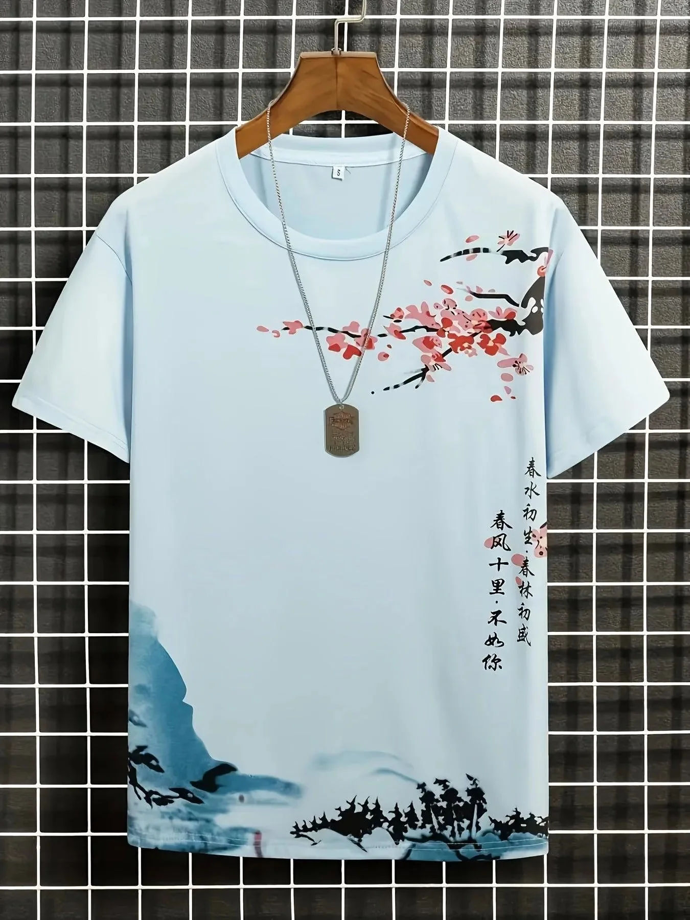 Heidi-Mode | Herren T-Shirt Blumen und Wellen Design - Image 8