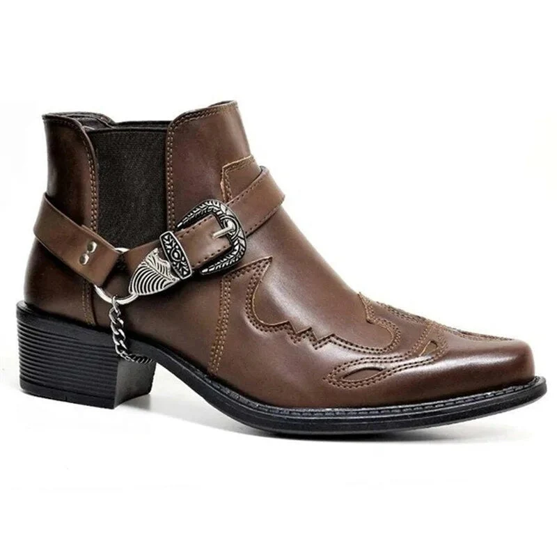 Heidi-Mode | Herren Westernstiefel Schwarz Leder - Image 2