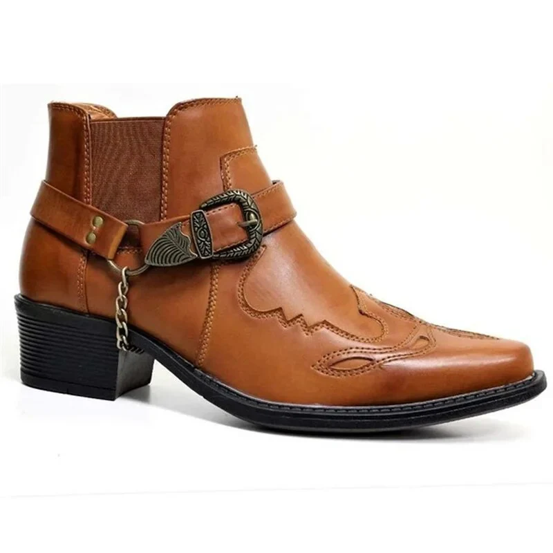 Heidi-Mode | Herren Westernstiefel Schwarz Leder - Image 3