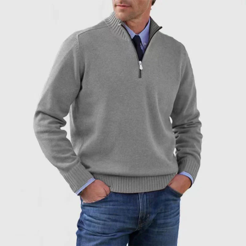 Heidi-Mode | Herrenpullover Mit Halbem Reißverschluss - Image 2
