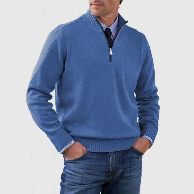 Heidi-Mode | Herrenpullover Mit Halbem Reißverschluss - Image 6