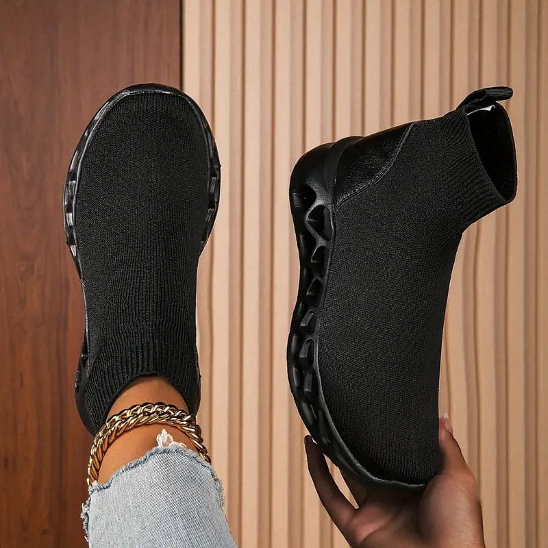 Heidi-Mode | Hohe Sneakers Dehnbare Atmungsaktive Obermaterial Leichtgewicht Stoßdämpfende Sohle Slip-On - Image 3