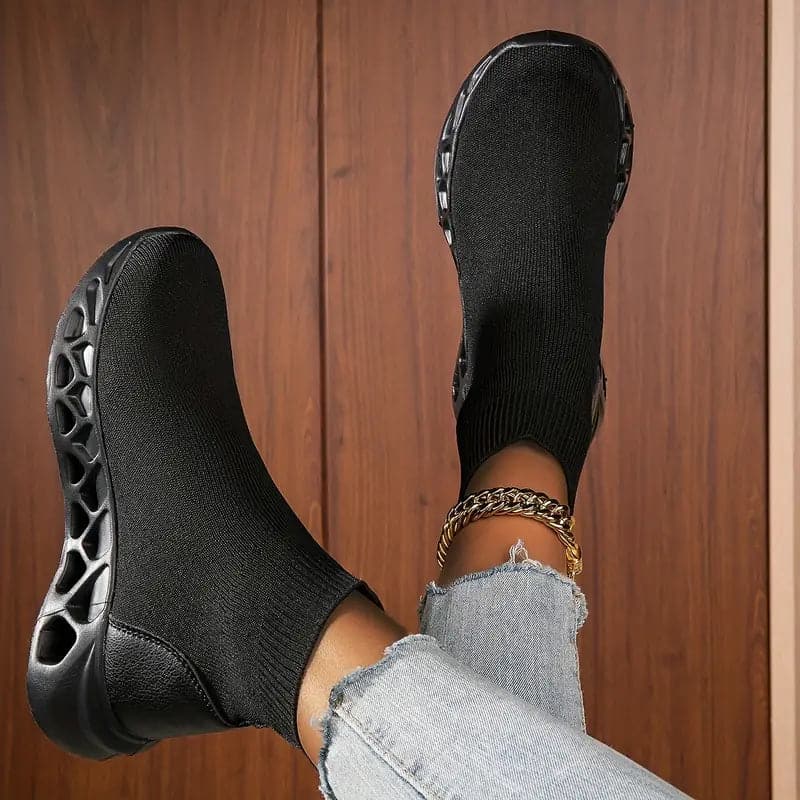 Heidi-Mode | Hohe Sneakers Dehnbare Atmungsaktive Obermaterial Leichtgewicht Stoßdämpfende Sohle Slip-On - Image 6