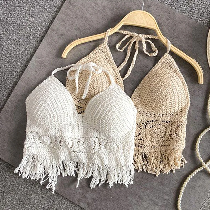 Heidi-Mode | Häkel Bikini Bh Im Boho Stil mit Quaste - Image 2