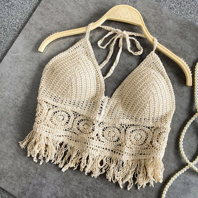 Heidi-Mode | Häkel Bikini Bh Im Boho Stil mit Quaste - Image 8