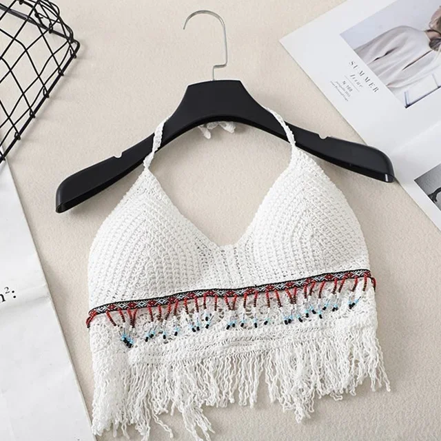 Heidi-Mode | Häkel Bikini Bh Im Boho Stil mit Quaste - Image 9