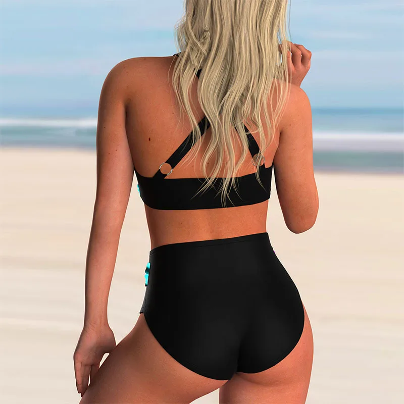 Heidi-Mode | Hoch Tailliertes Push-Up-Halter-Bikini-Set für Damen - Image 2