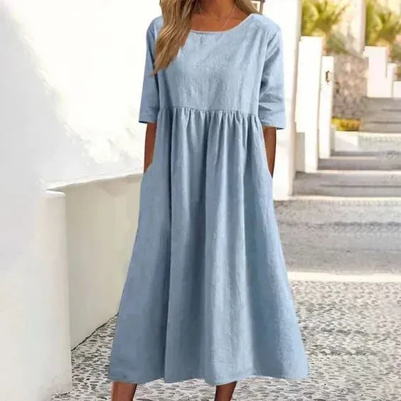 Heidi-Mode | Hochwertiges Baumwoll-Leinen-Kleid - Image 2