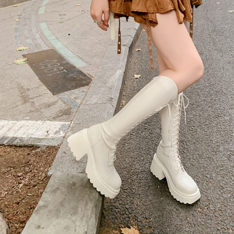 Heidi-Mode | Hohe Stiefel Damenstiefel mit Schnürung und Robuster Ferse - Image 7