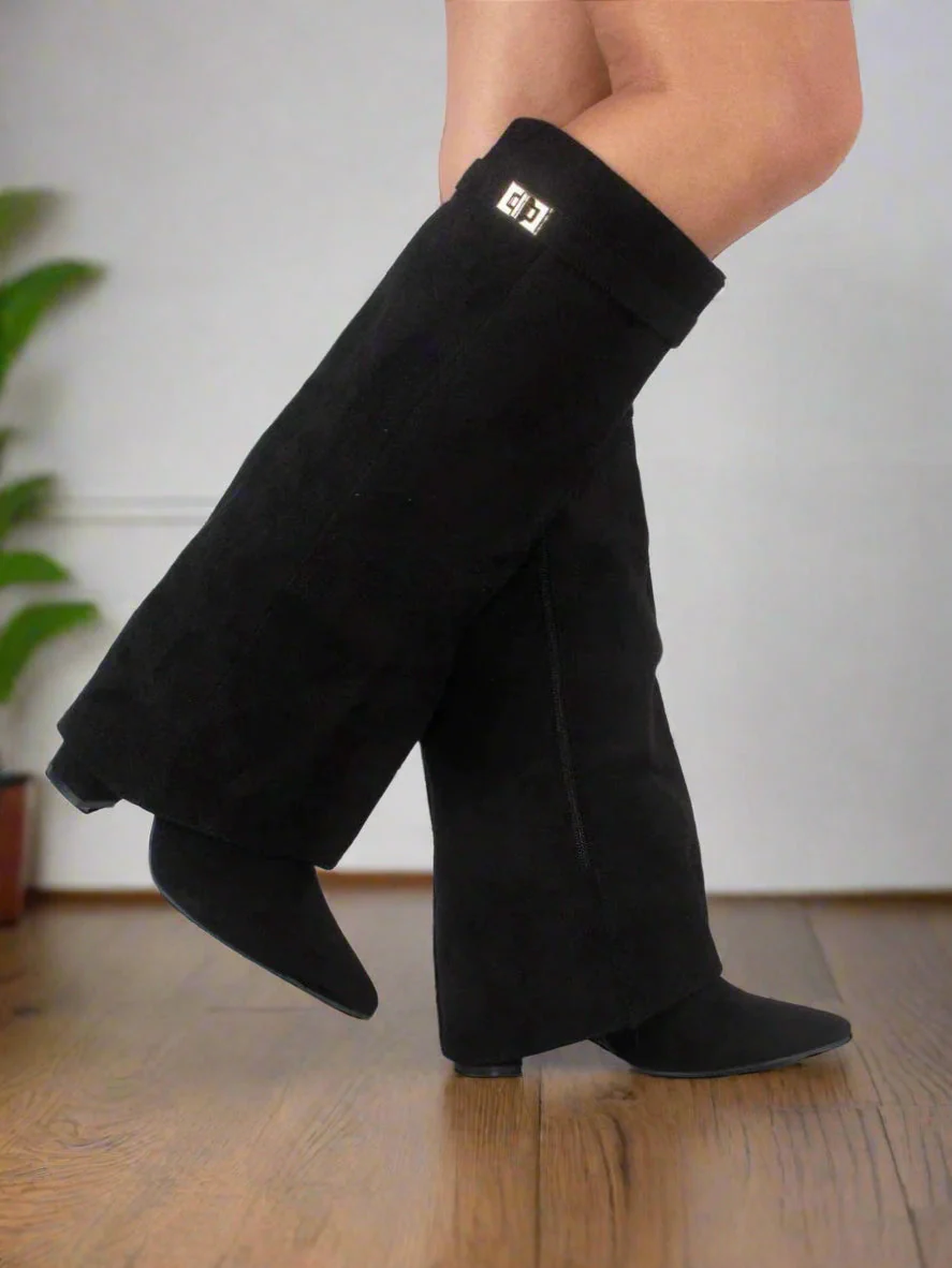 Heidi-Mode | Hohe Stiefel für Damen mit Verstecktem Absatz und Modernem Design - Image 2