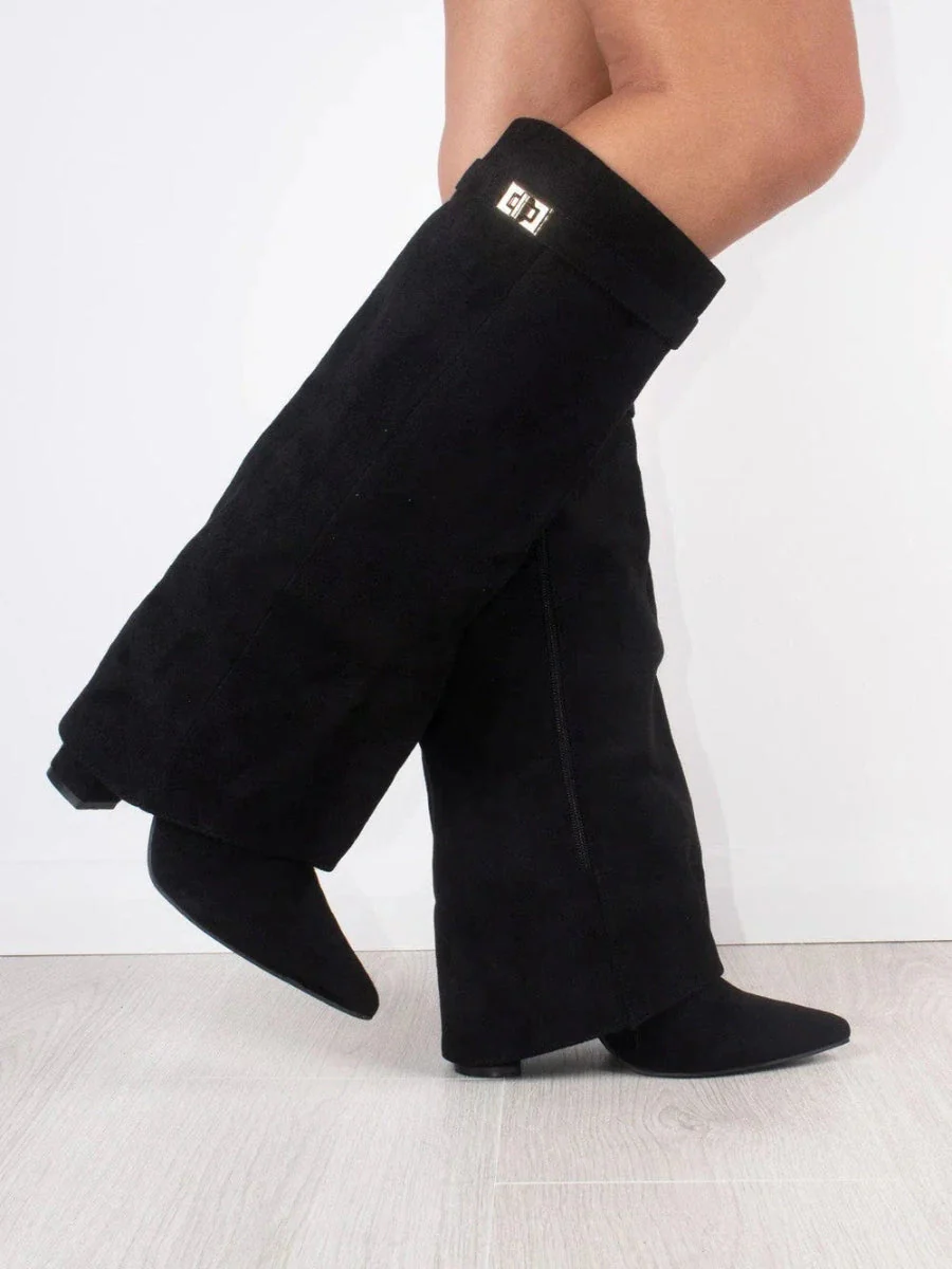 Heidi-Mode | Hohe Stiefel für Damen mit Verstecktem Absatz und Modernem Design - Image 3