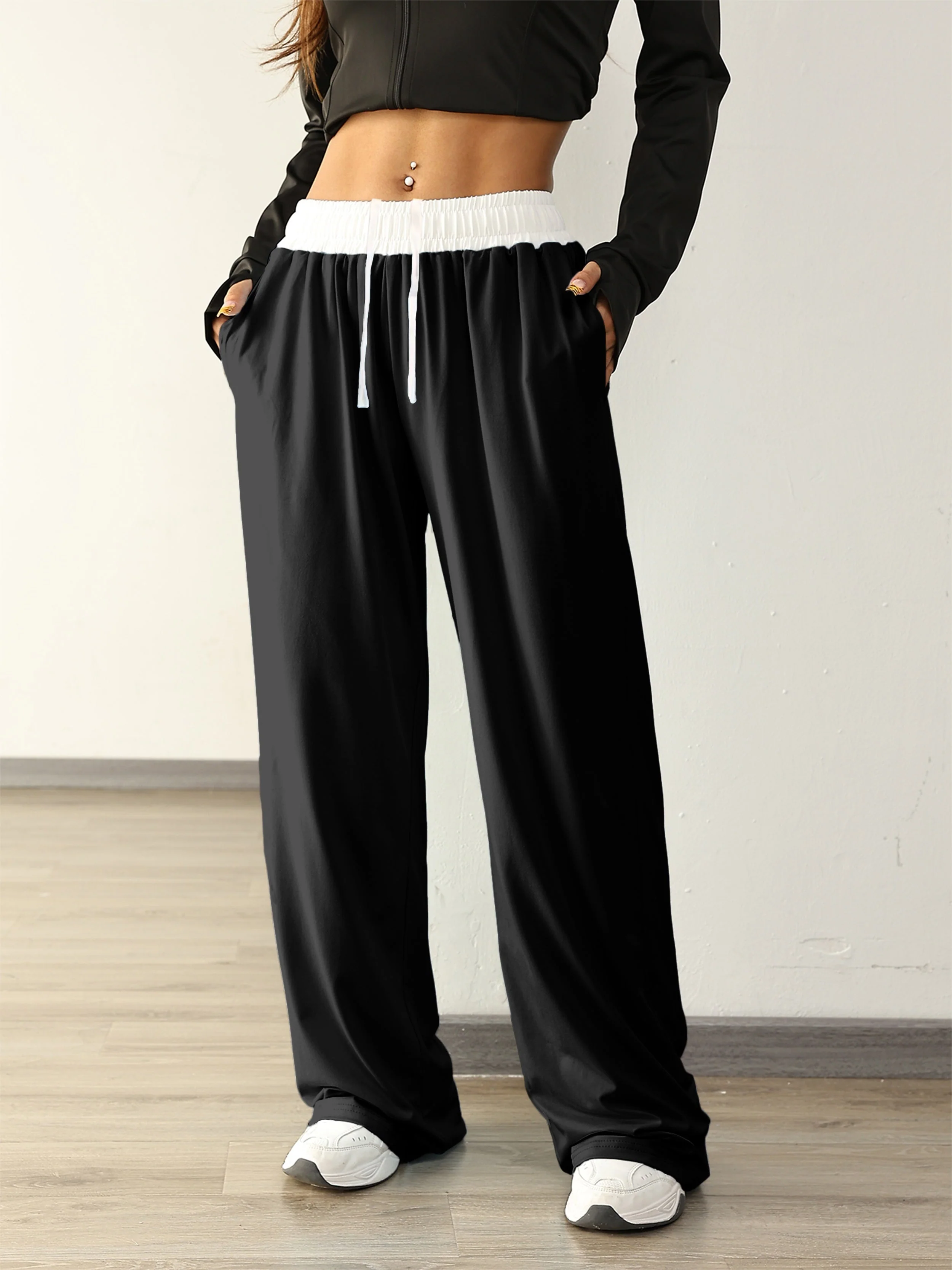 Heidi-Mode | Hohe Stretch Farbkombination Trainingshose mit Taschen - Image 13