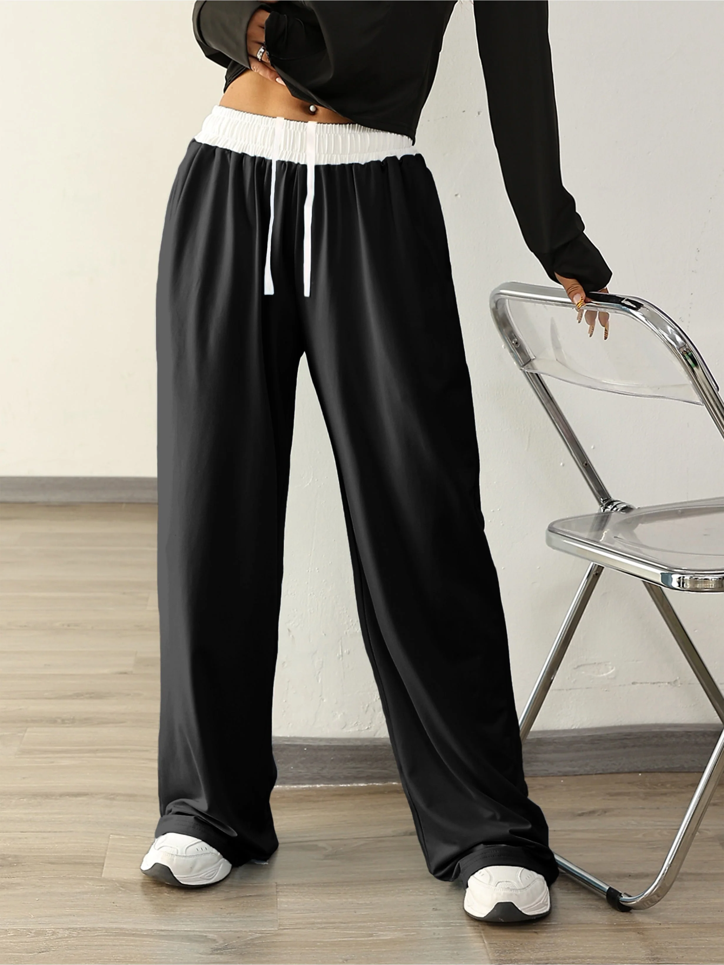 Heidi-Mode | Hohe Stretch Farbkombination Trainingshose mit Taschen - Image 3