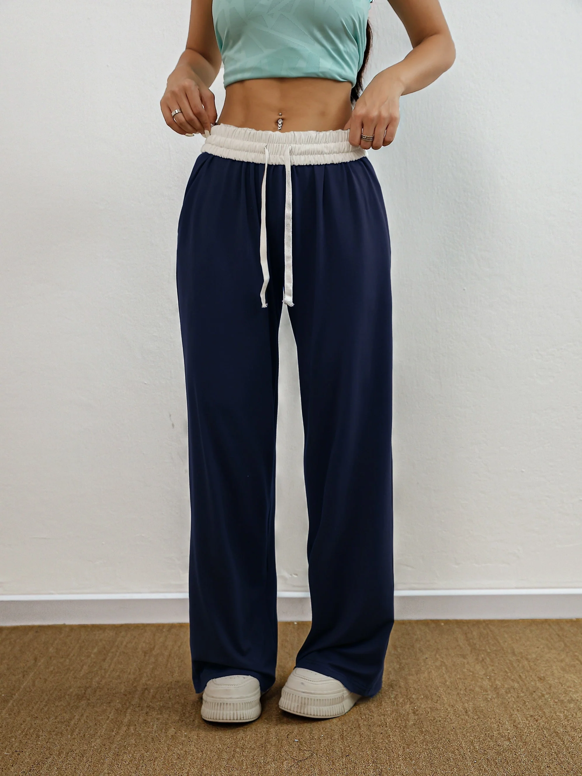 Heidi-Mode | Hohe Stretch Farbkombination Trainingshose mit Taschen - Image 5