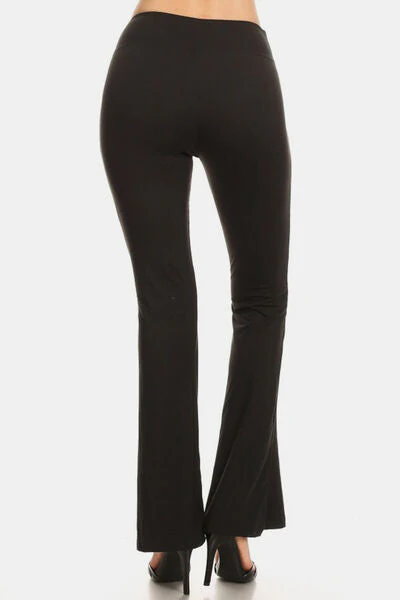Heidi-Mode | Hohe Taille Ausgestellte Leggings Schwarz - Image 2