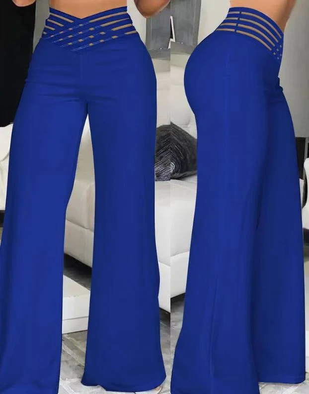 Heidi-Mode | Hohe Taille Weite Beine Dekorativer Bund Lange Länge Stretch Komfort - Image 5