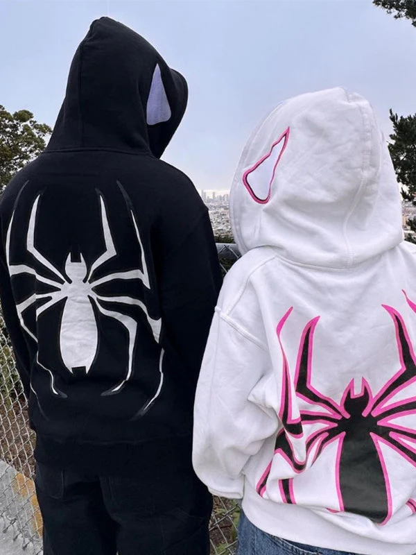 Heidi-Mode | Hoodie mit Reißverschluss Und Spinnenprint - Image 3