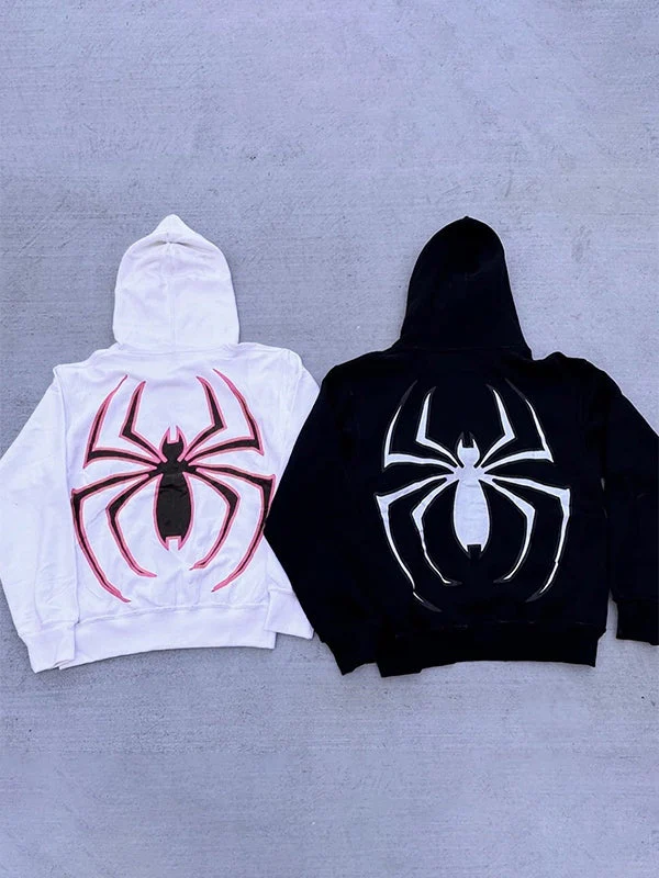 Heidi-Mode | Hoodie mit Reißverschluss Und Spinnenprint - Image 4