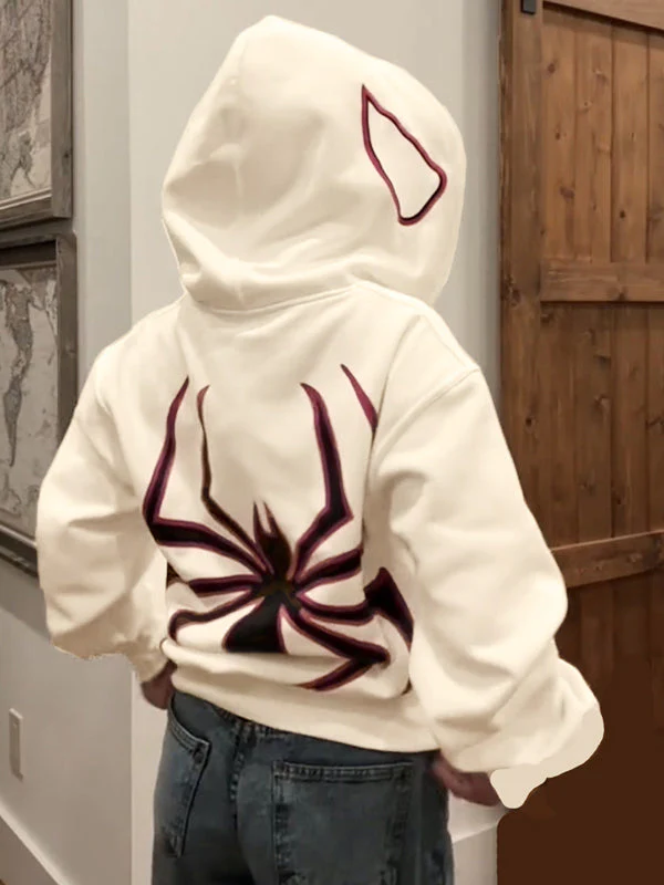 Heidi-Mode | Hoodie mit Reißverschluss Und Spinnenprint - Image 7