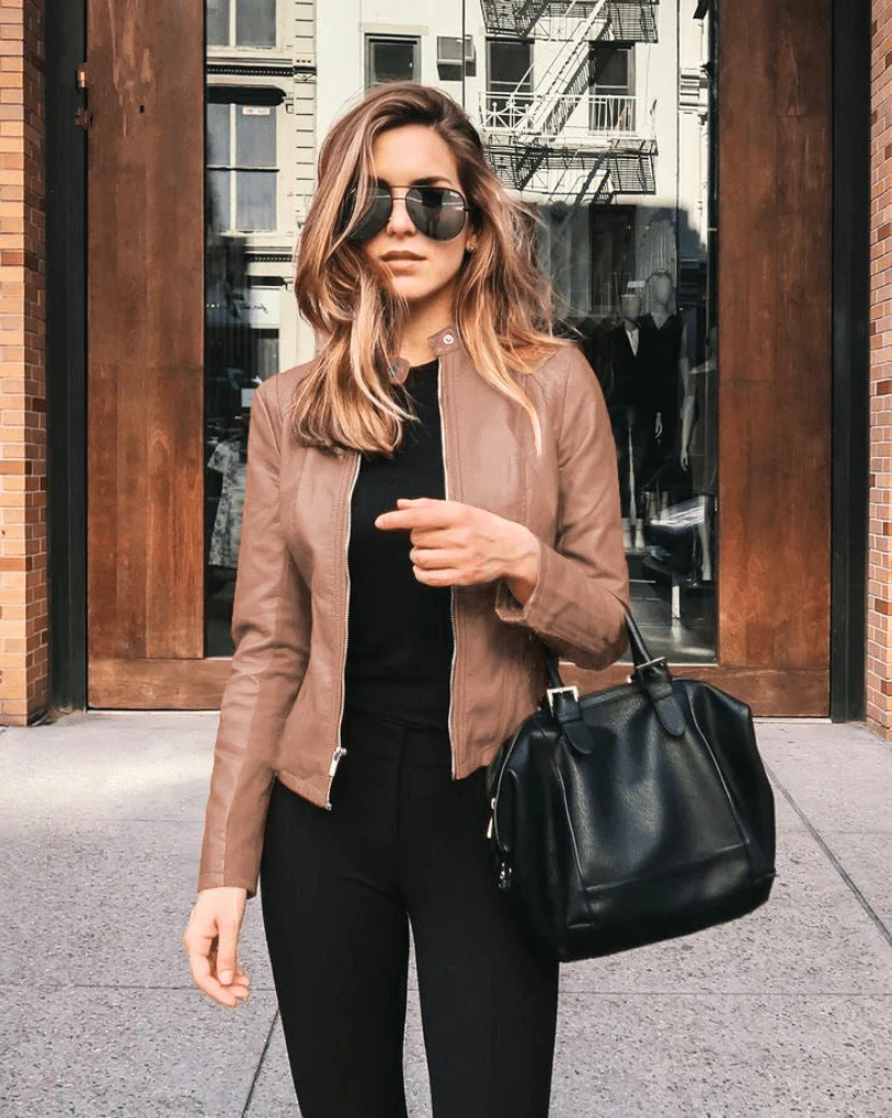 Heidi-Mode | Jacke Damen Slim Fit Lederjacke Damen Perfekt für Den Herbst Trendy & Lässig - Image 5