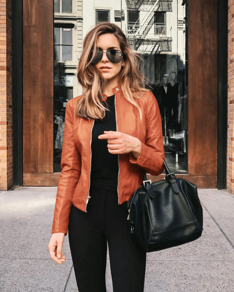 Heidi-Mode | Jacke Damen Slim Fit Lederjacke Damen Perfekt für Den Herbst Trendy & Lässig - Image 9
