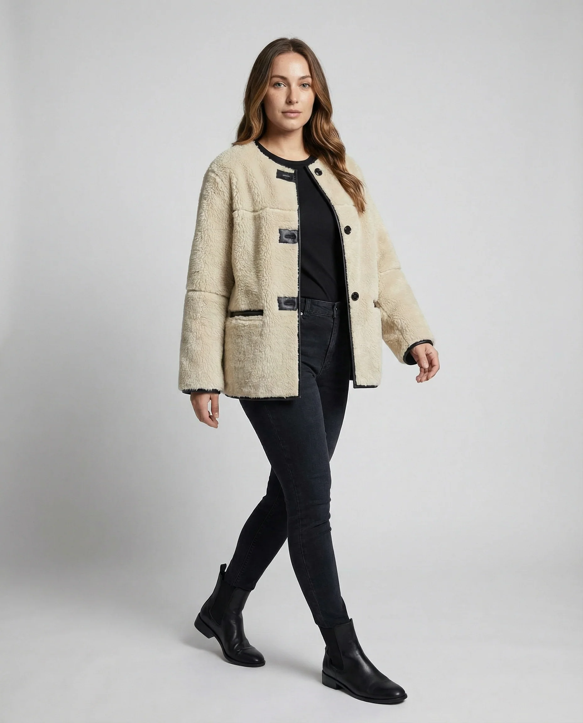 Heidi-Mode | Teddyjacke mit Knöpfen für Damen Agnes - Image 2