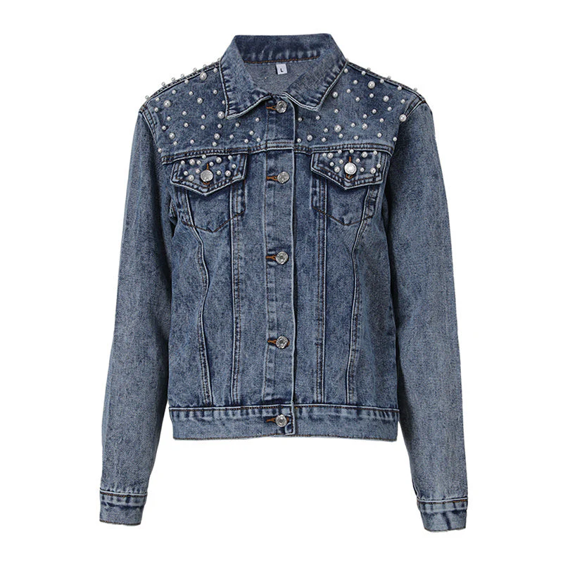 Heidi-Mode | Jeansjacke - Denim-Liebling mit Stilvoller Perlenverzierung - Image 4