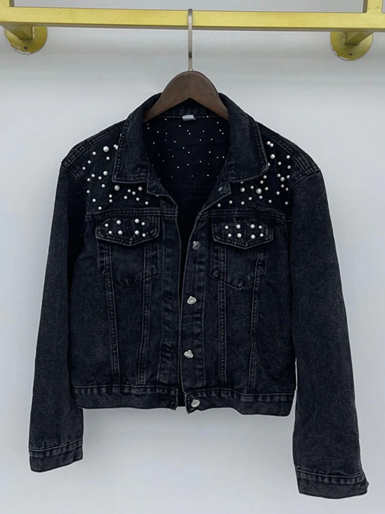 Heidi-Mode | Jeansjacke - Denim-Liebling mit Stilvoller Perlenverzierung - Image 9