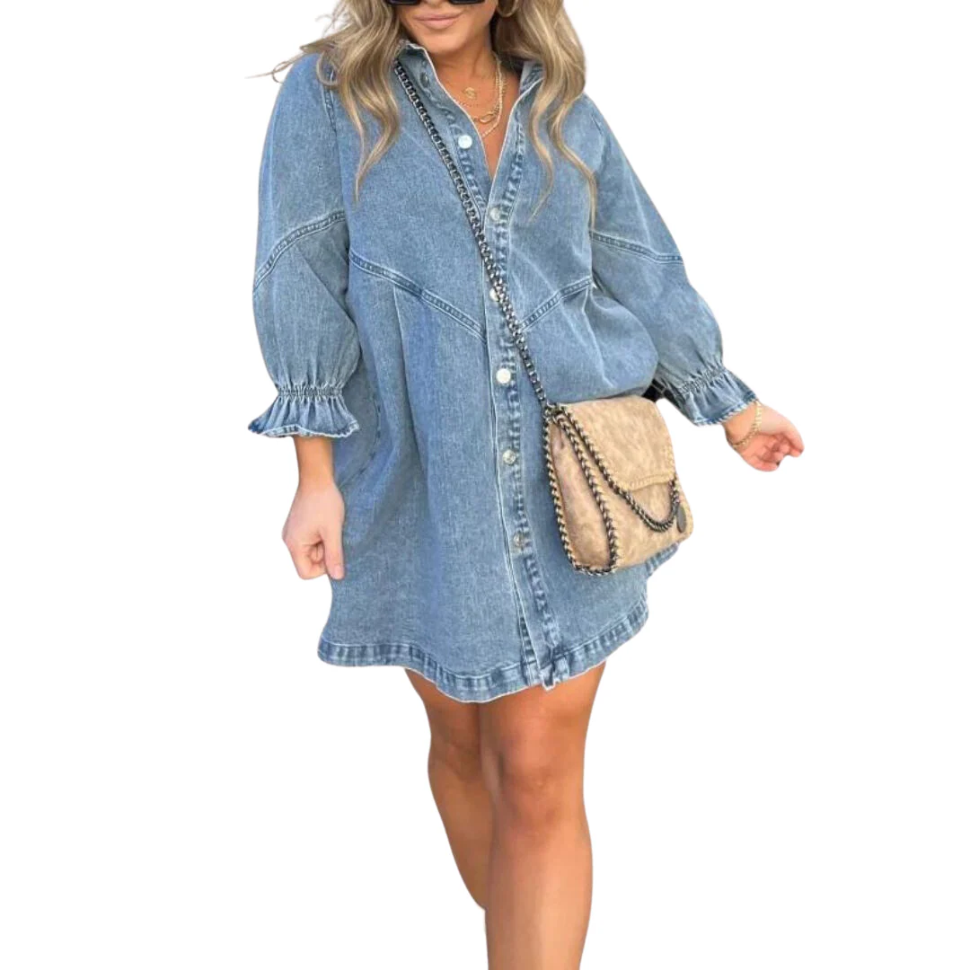 Heidi-Mode | Jeanskleid mit Langen Ärmeln - Image 4