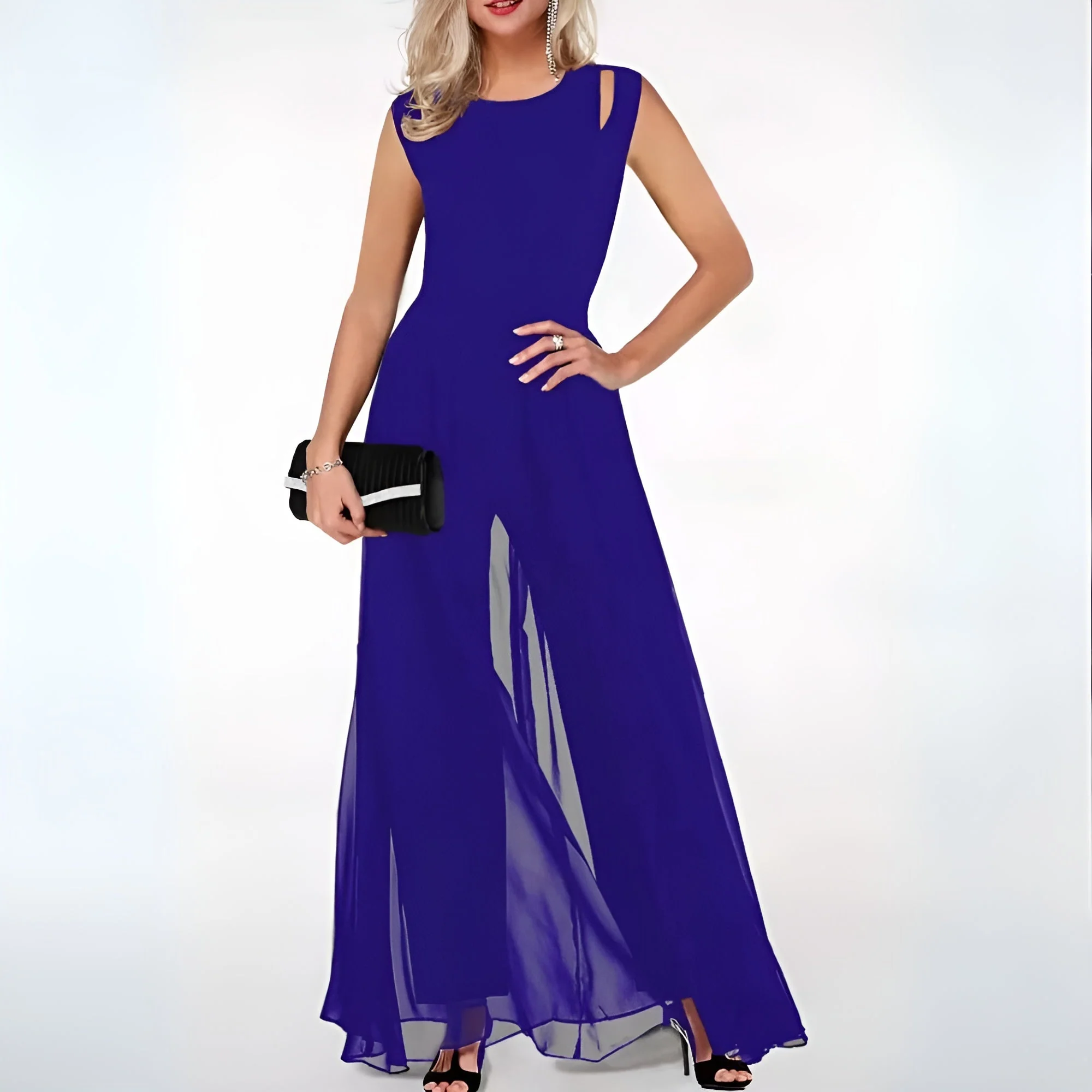 Heidi-Mode | Jumpsuit - Chiffon - Ohne Ärmel - Eleganter Stil für Besondere Anlässe - Image 5