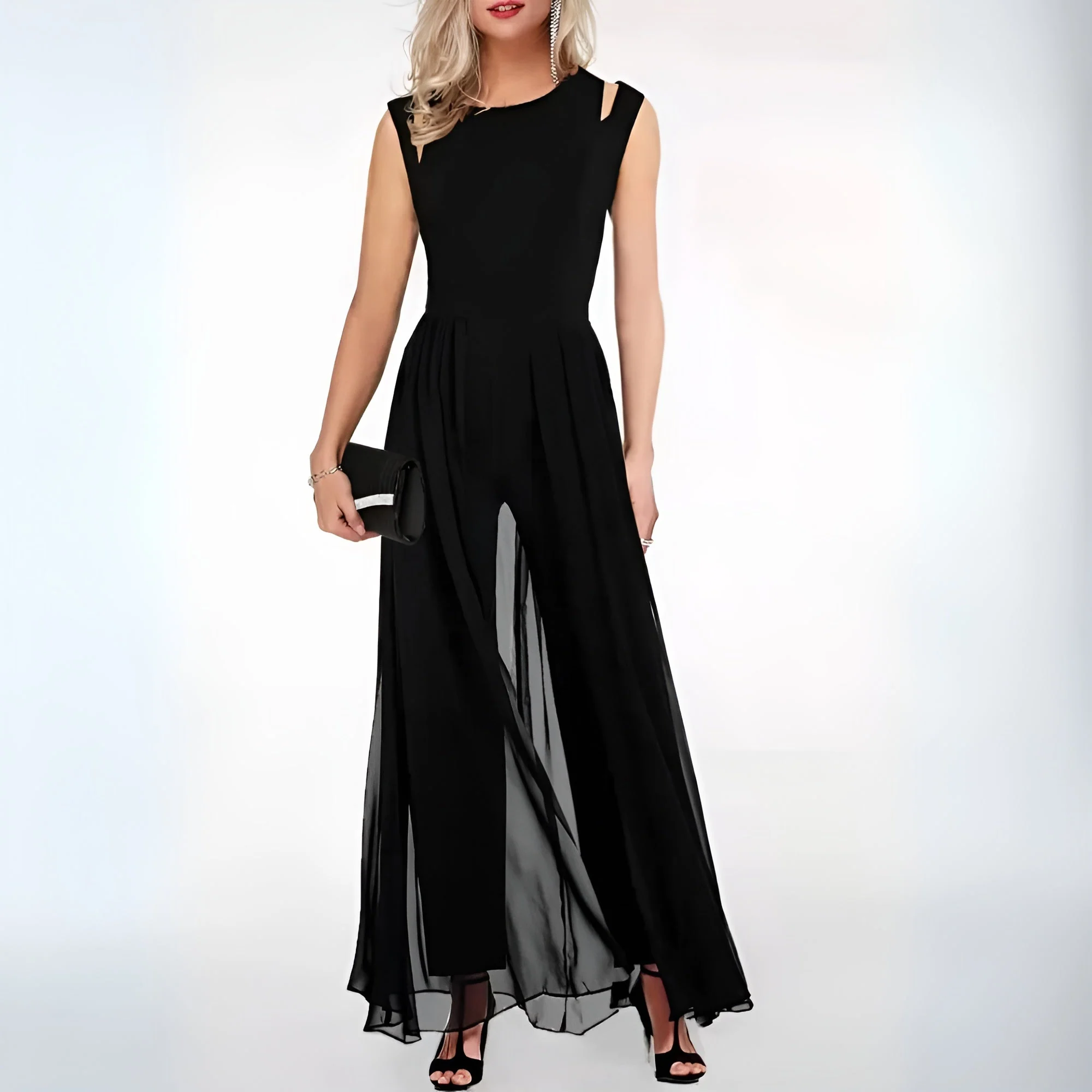 Heidi-Mode | Jumpsuit - Chiffon - Ohne Ärmel - Eleganter Stil für Besondere Anlässe - Image 6