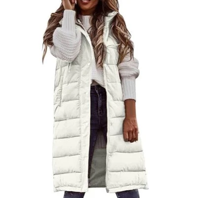 Heidi-Mode | Kapuze Lange Weste Lässig Mode Einreihig Jacke - Image 7