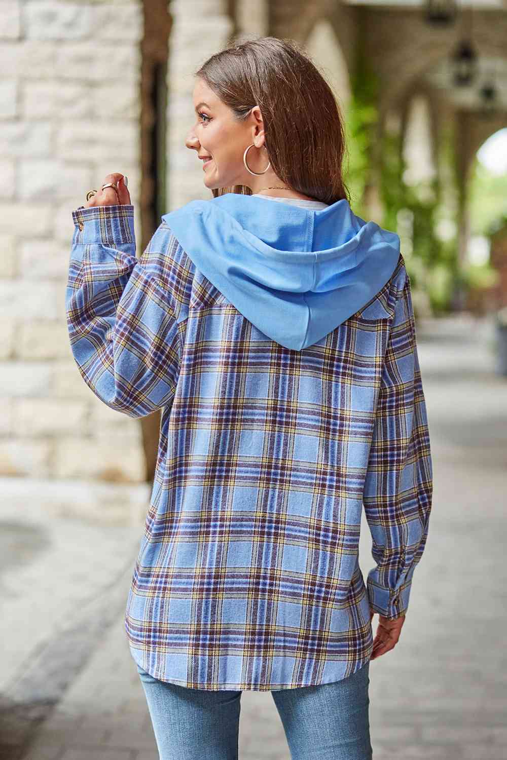 Heidi-Mode | Karierter Langarm Kapuzenjacke - Image 10