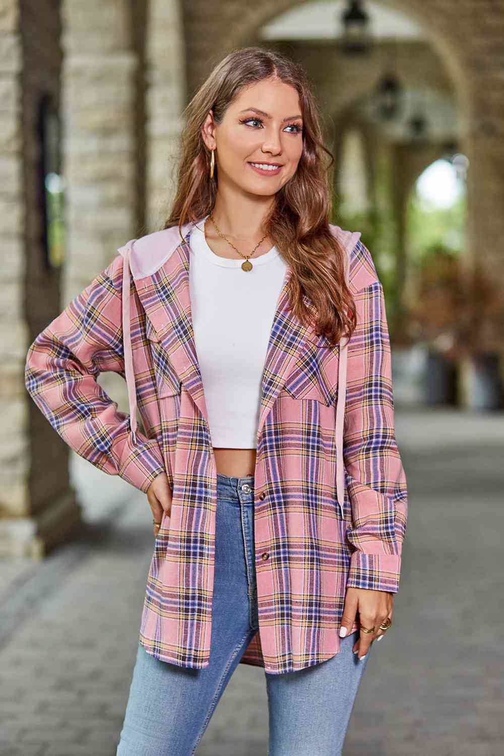 Heidi-Mode | Karierter Langarm Kapuzenjacke - Image 11