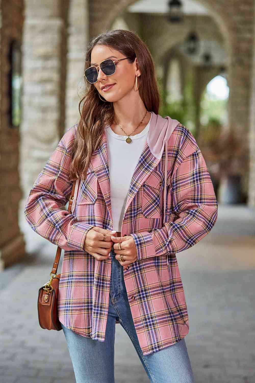 Heidi-Mode | Karierter Langarm Kapuzenjacke - Image 2