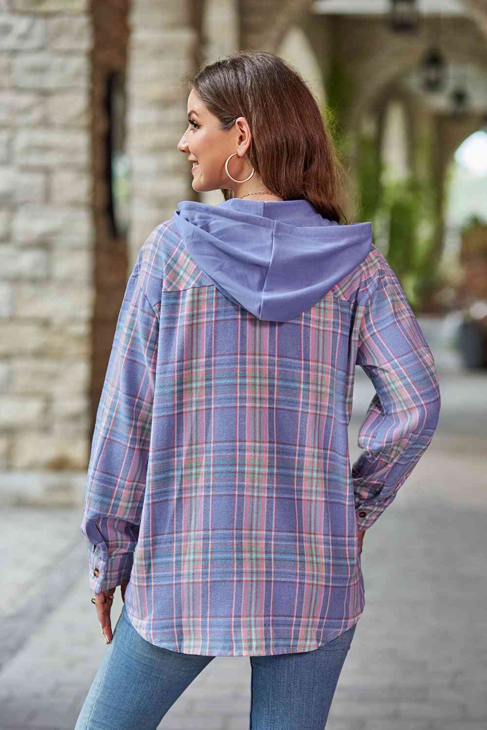 Heidi-Mode | Karierter Langarm Kapuzenjacke - Image 8